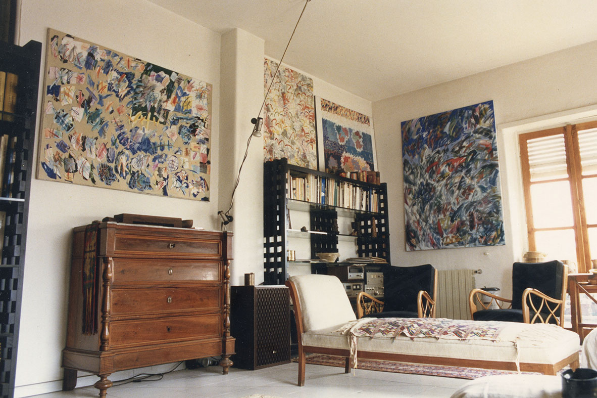 La casa-studio di Nino Mustica a Catania, anni ottanta, 1986 →