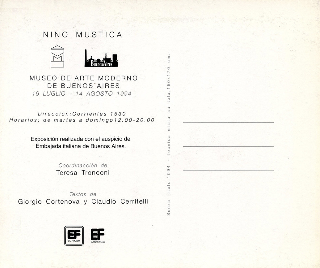 Museo de Arte Moderno, Buenos Aires, invito della mostra, 1994 →