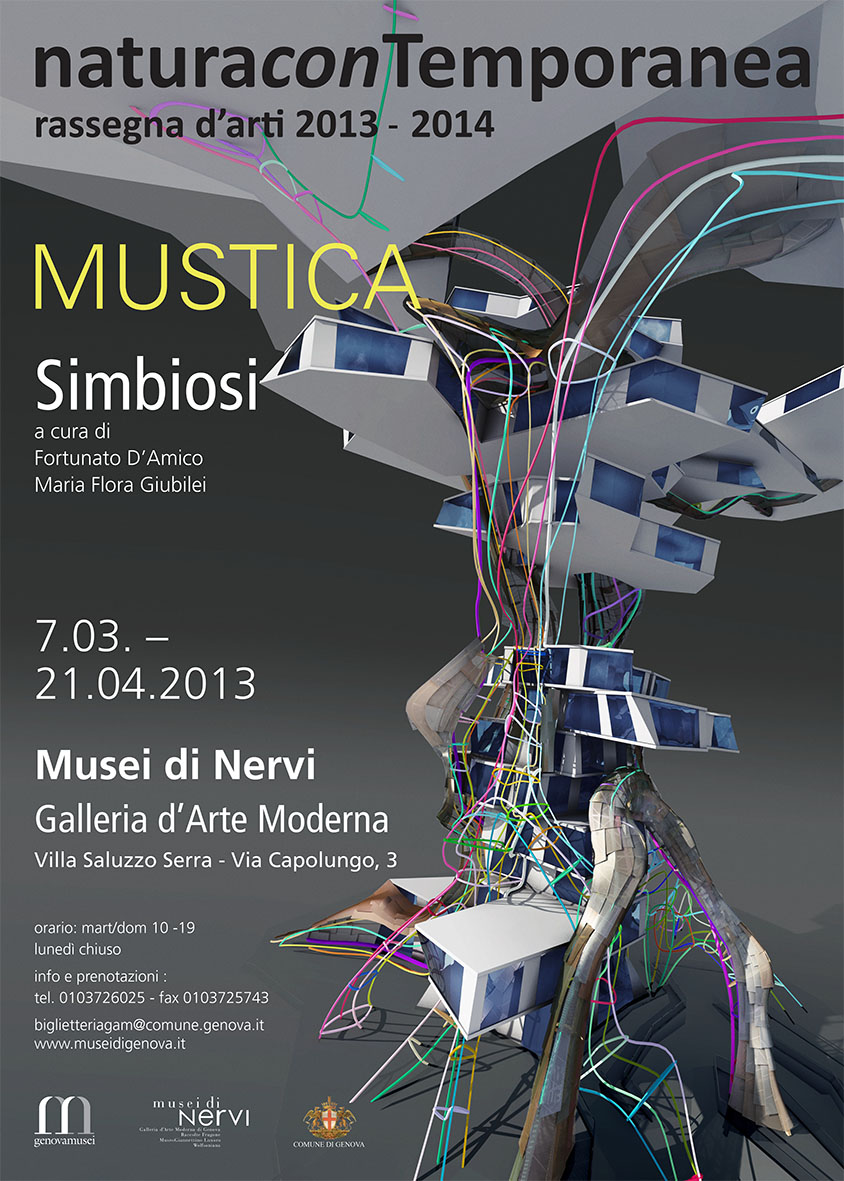 Manifesto della mostra <em>Simbiosi</em>, GAM, Nervi, 2013 →